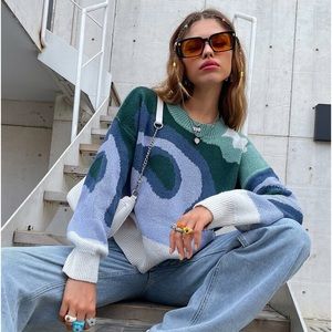 Green and blue sweater